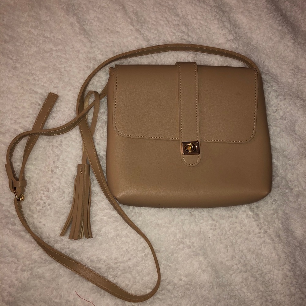 Nude over the shoulder bag